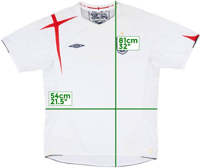 2005-07 England Home Shirt - 5/10 - (XL)