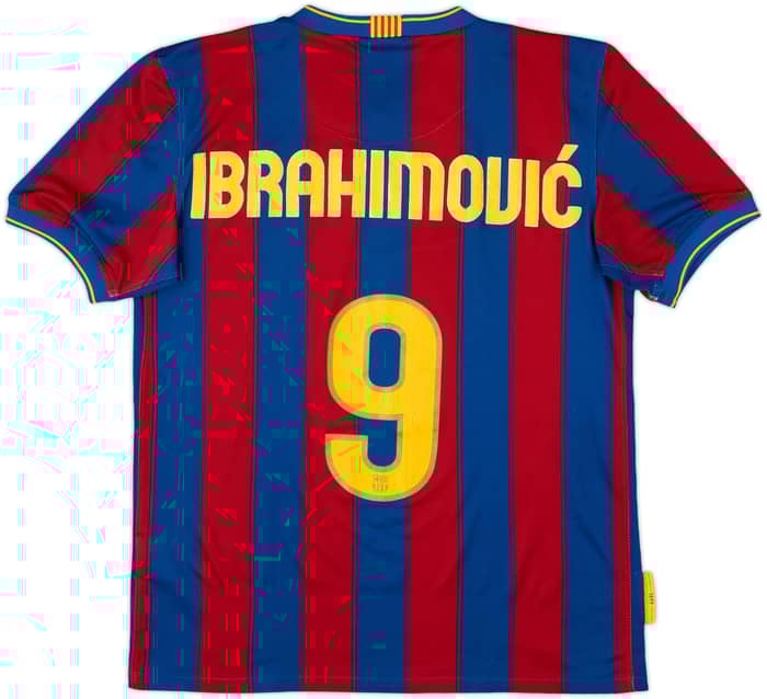 2009-10 Barcelona Home Shirt Ibrahimovic #9 - 6/10 - (XL.Boys)