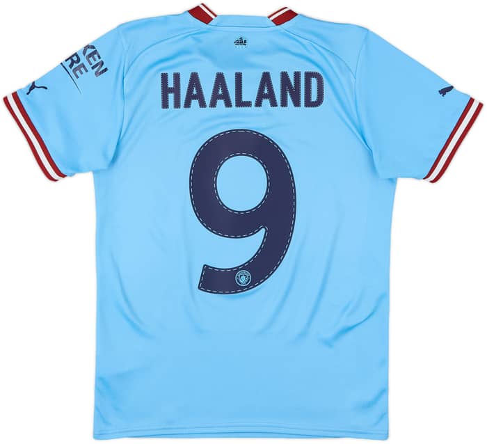 2022-23 Manchester City Home Shirt Haaland #9 - 8/10 - (S)
