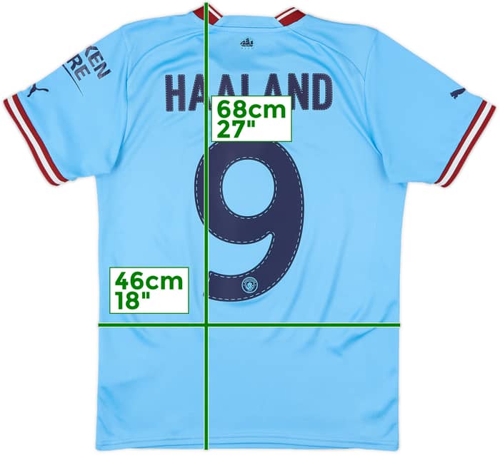 2022-23 Manchester City Home Shirt Haaland #9 - 8/10 - (S)