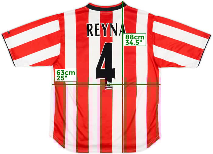 2000-02 Sunderland Home Shirt Reyna #4 - 7/10 - (L)