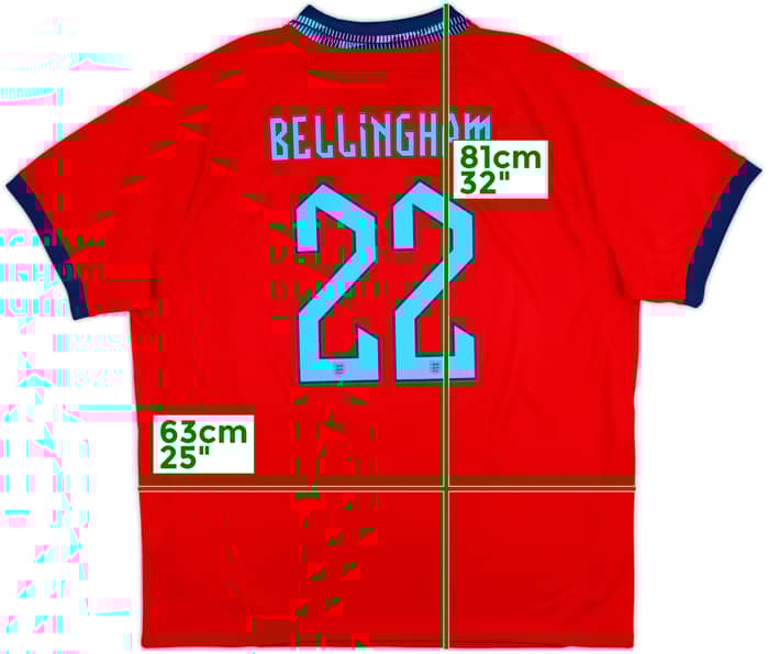 2022-23 England Away Shirt Bellingham #22 - 8/10 - (XXL)