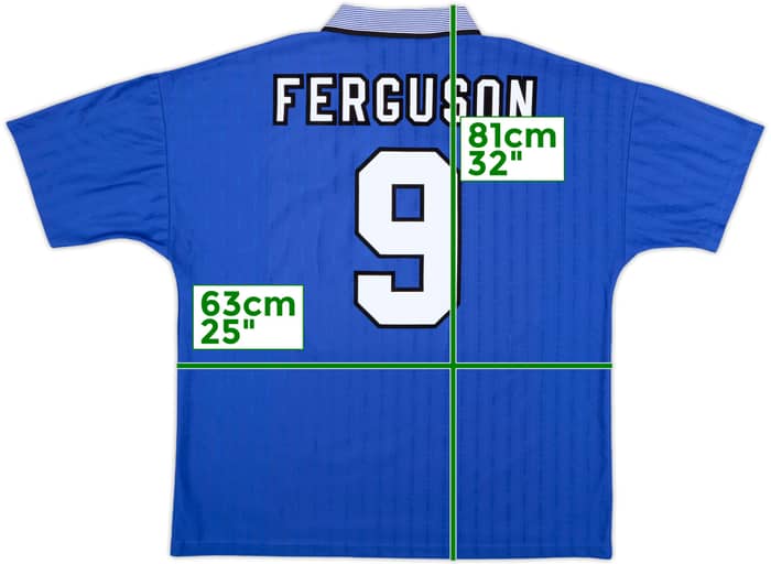 1995-97 Everton Home Shirt Ferguson #9 - 8/10 - (XXL)