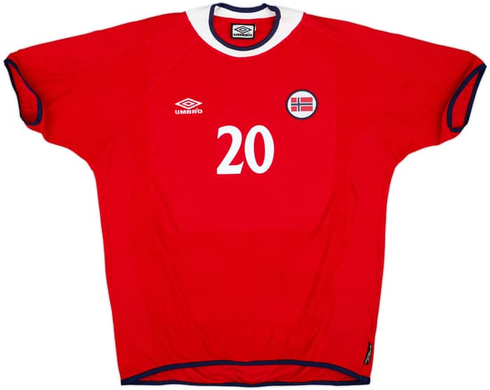 2000-02 Norway Home Shirt Solskjaer #20 - 8/10 - (XL)
