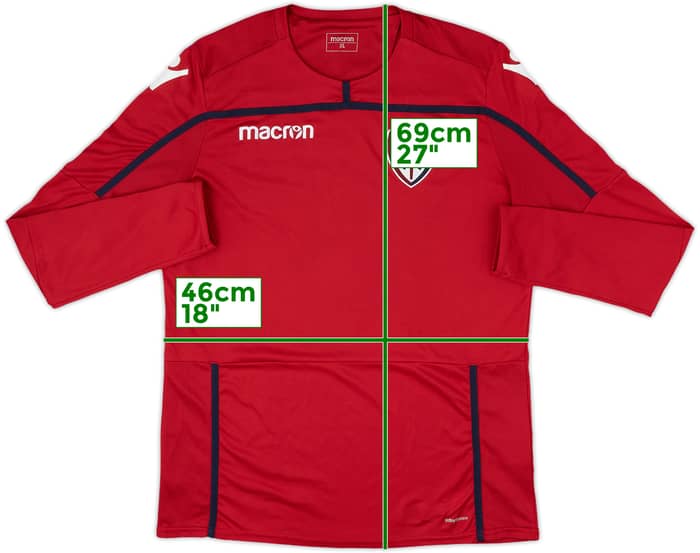 2018-19 Cagliari Macron Training L/S Shirt - 8/10 - (XL)