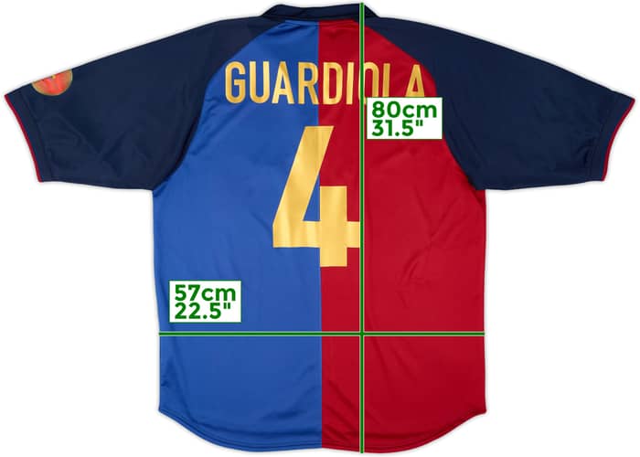 2004-05 Barcelona Nike Retro 1999-00 Shirt Guardiola #4 - 8/10 - (L)