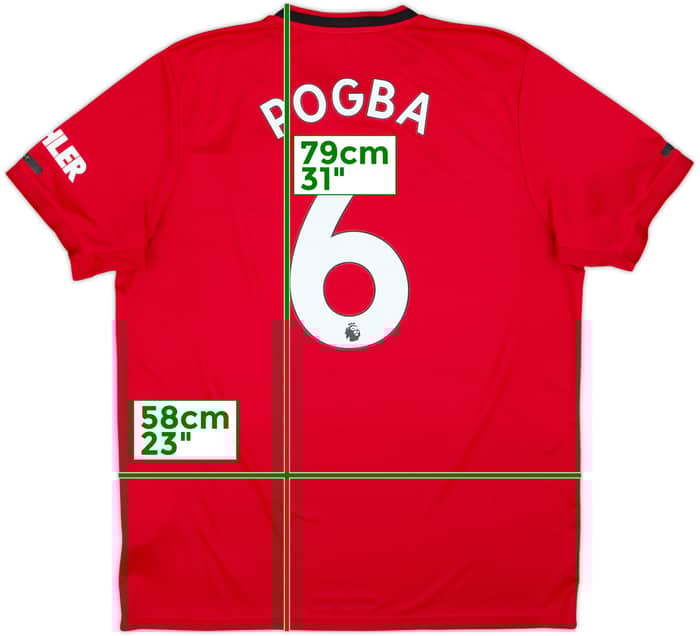 2019-20 Manchester United Home Shirt Pogba #6 - 8/10 - (XL)