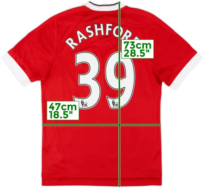 2015-16 Manchester United Player Issue Home Shirt Rashford #39 - 8/10 - (M)