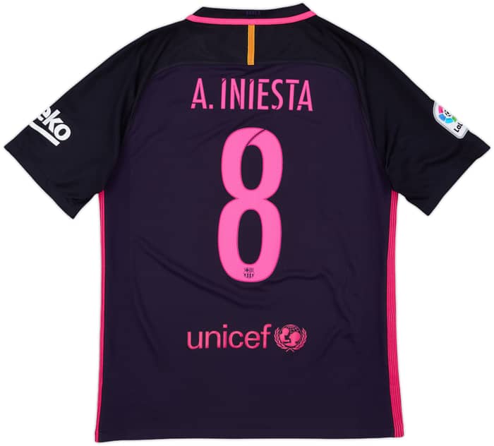 2016-17 Barcelona Away Shirt A.Iniesta #8 - 8/10 - (M)