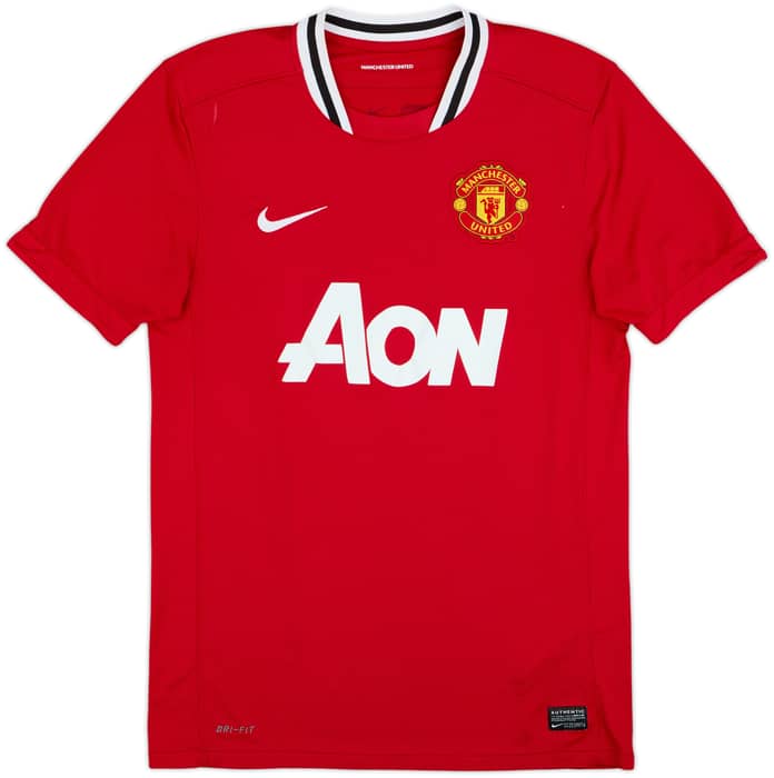 2011-12 Manchester United Home Shirt J.S.Park #13 - 6/10 - (M)