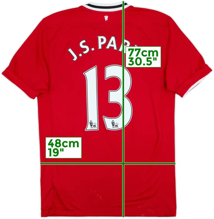 2011-12 Manchester United Home Shirt J.S.Park #13 - 6/10 - (M)