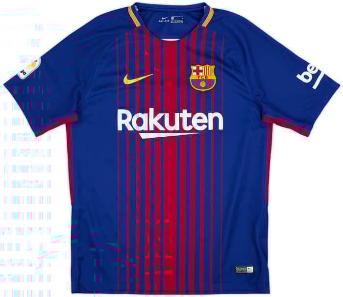 2017-18 Barcelona Home Shirt Suarez #9 - 8/10 - (M)