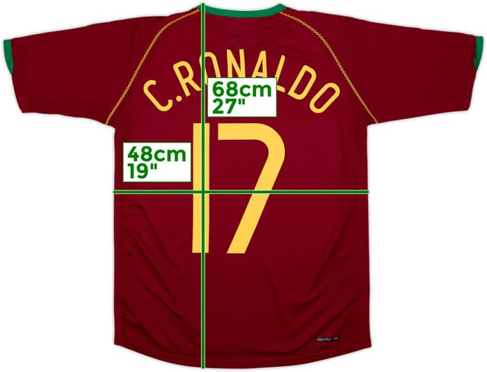 2006-08 Portugal Home Shirt C.Ronaldo #17 - 8/10 - (M)