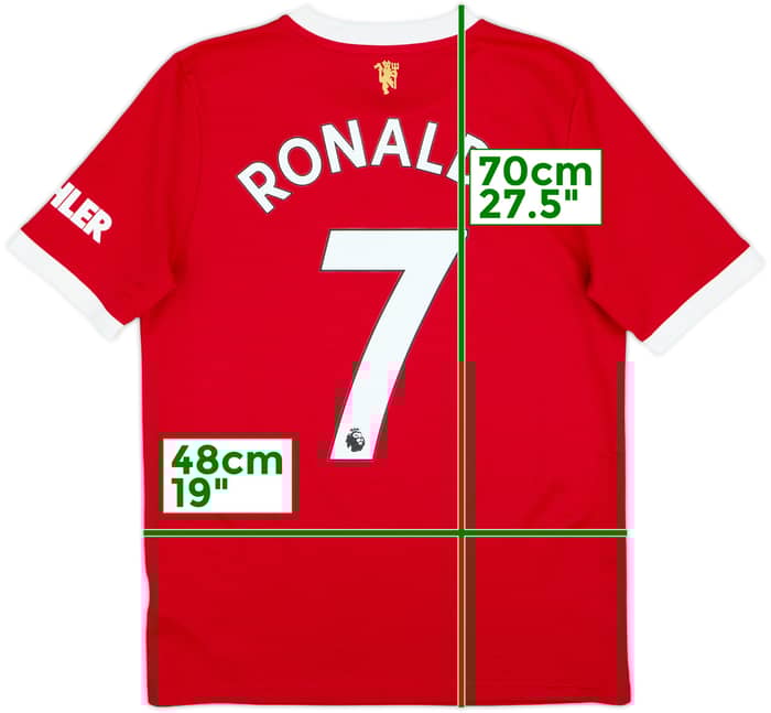 2021-22 Manchester United Home Shirt Ronaldo #7 - 7/10 - (XL.Boys)