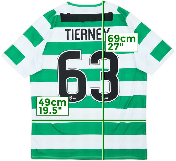 2018-19 Celtic Home Shirt Tierney #63 - 4/10 - (S)