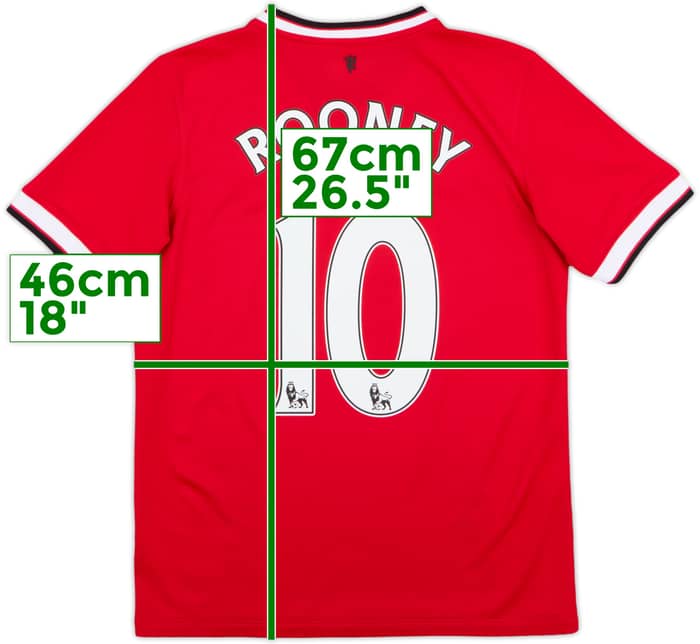 2014-15 Manchester United Home Shirt Rooney #10 - 7/10 - (XL.Boys)