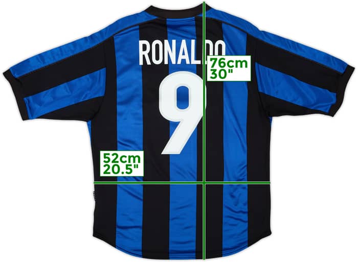 1999-00 Inter Milan Home Shirt Ronaldo #9 - 8/10 - (M)
