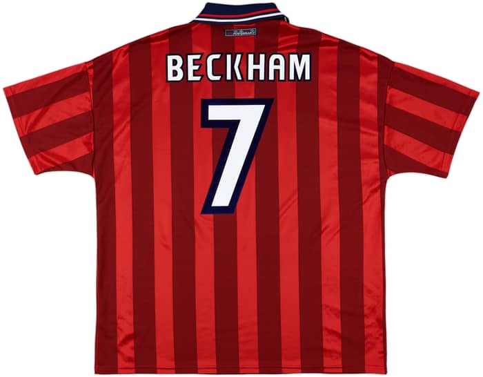 1997-99 England Away Shirt Beckham #7 - 10/10 - (XXL)