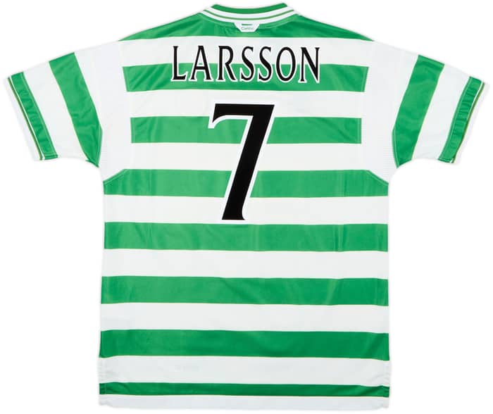 1999-01 Celtic Home Shirt Larsson #7 - 8/10 - (XL)