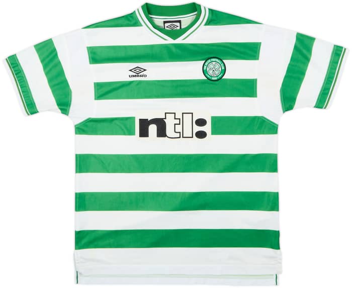1999-01 Celtic Home Shirt Larsson #7 - 8/10 - (XL)