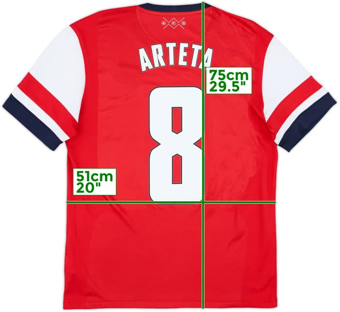 2012-14 Arsenal Home Shirt Arteta #8 - 7/10 - (M)