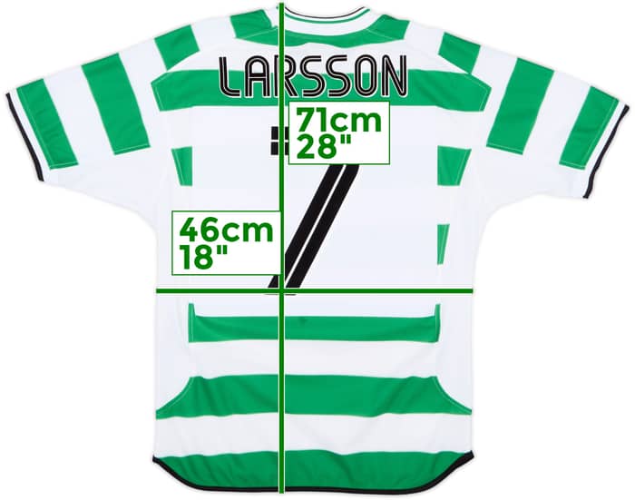 2001-03 Celtic Home Shirt Larsson #7 - 8/10 - (S)