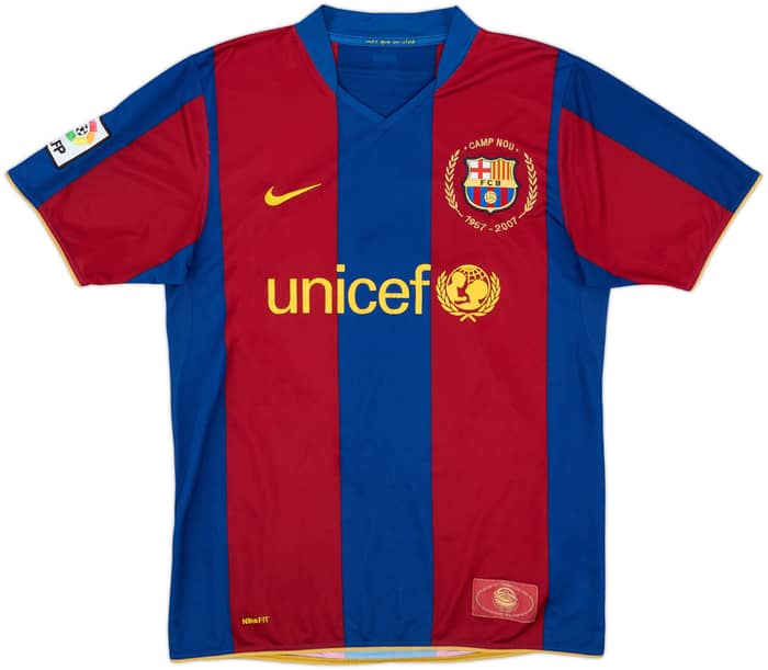 2007-08 Barcelona Home Shirt Ronaldinho #10 - 7/10 - (M)