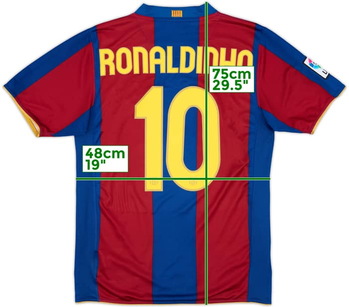 2007-08 Barcelona Home Shirt Ronaldinho #10 - 7/10 - (M)