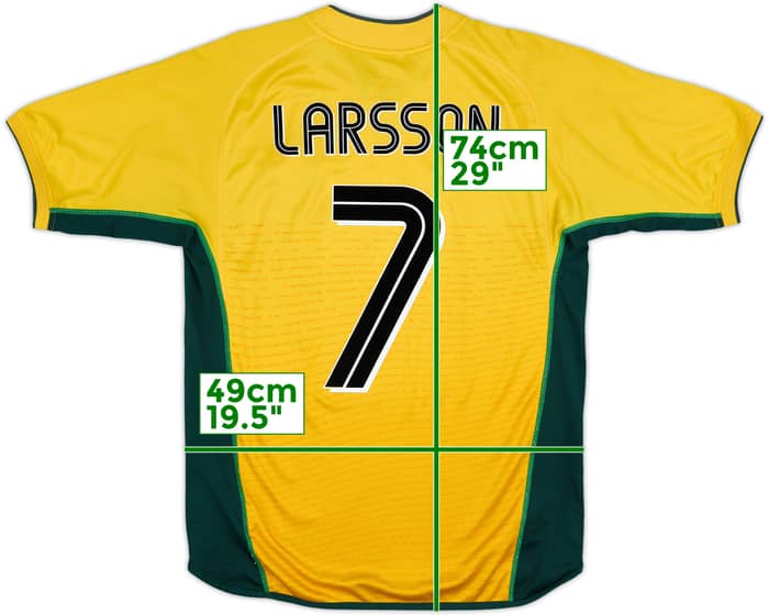 2002-03 Celtic Away Shirt Larsson #7 - 7/10 - (M)