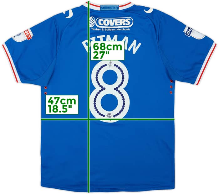 2017-18 Portsmouth Home Shirt Pitman #8 - 8/10 - (M)