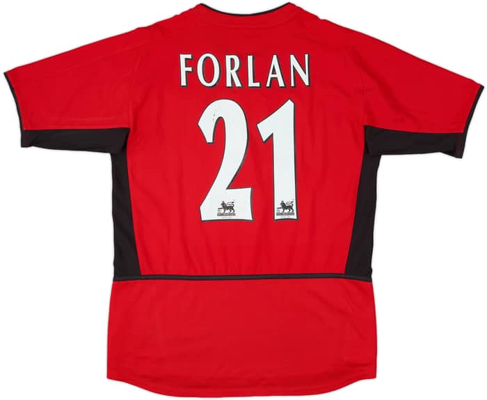 2002-04 Manchester United Home Shirt Forlan #21 - 8/10 - (XL.Boys)