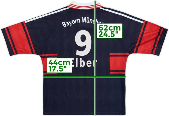 1997-99 Bayern Munich Home Shirt Elber #9 - 7/10 - (Y)
