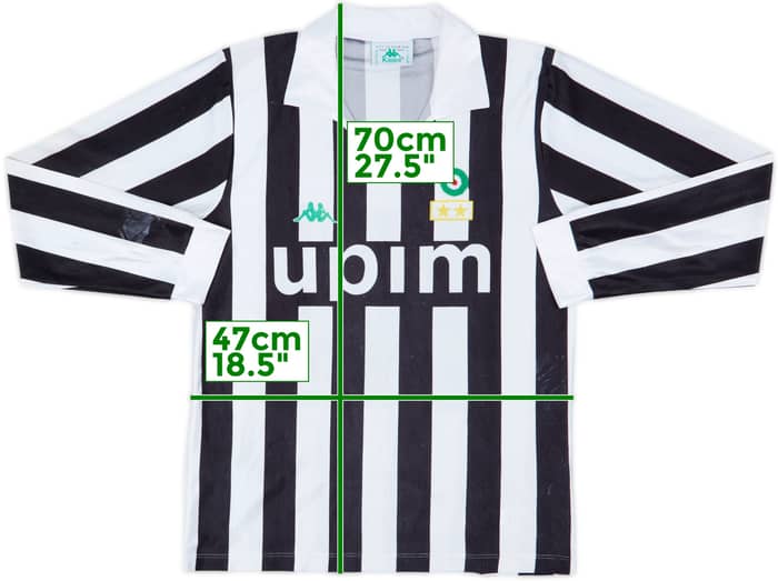 1991-92 Juventus Home L/S Shirt #9 - 4/10 - (M)
