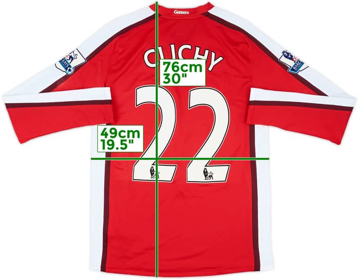 2008-10 Arsenal Home L/S Shirt Clichy #22 - 10/10 - (S)