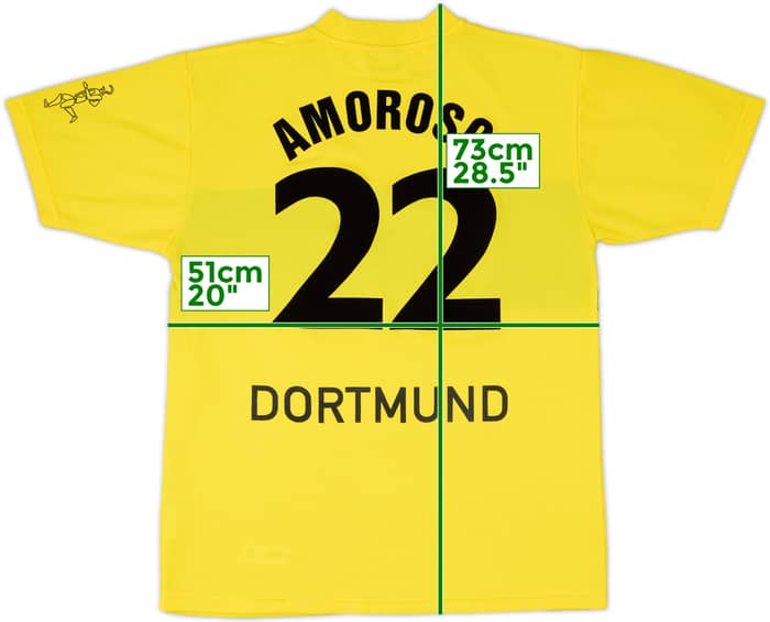 2002-03 Borussia Dortmund Home Shirt Amoroso #22 - 7/10 - (XL.Boys)