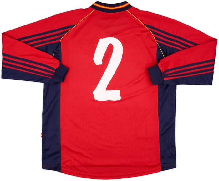 1998 Spain Match Worn Home L/S Shirt #2 (Salgado)