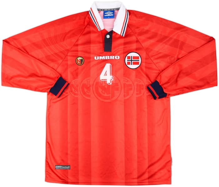 1999 Norway Match Issue Home L/S Shirt #4 (Bragstad)