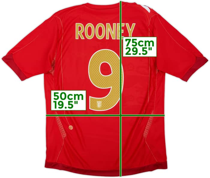 2006-08 England Away Shirt Rooney #9 - 6/10 - (M)