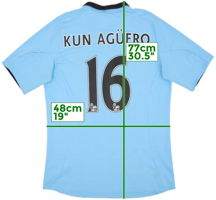2012-13 Manchester City Home Shirt Kun Aguero #16 - 7/10 - (M)