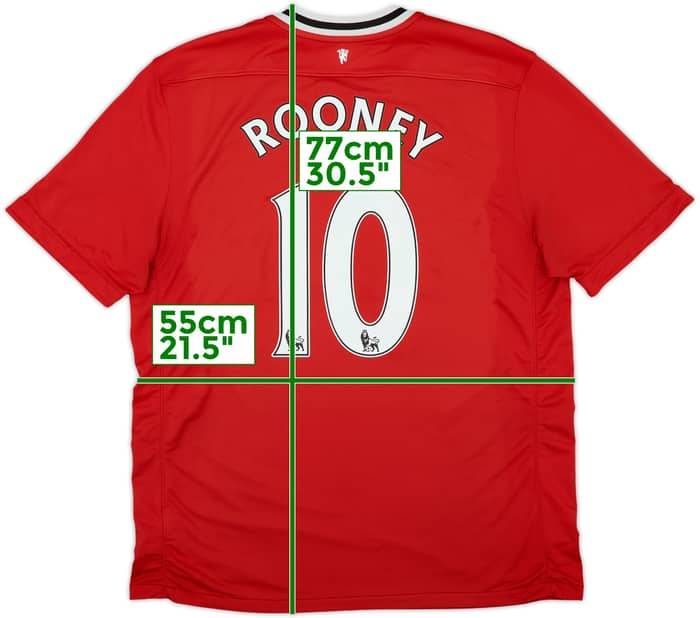 2011-12 Manchester United Home Shirt Rooney #10 - 6/10 - (XL)