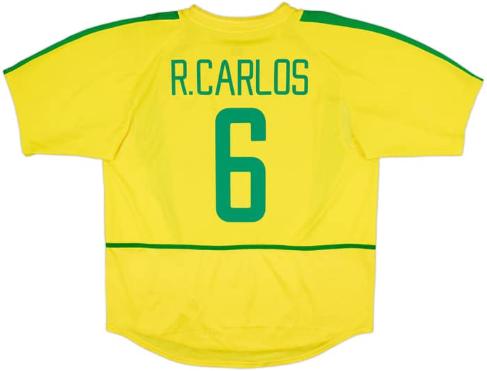 2002-04 Brazil Home Shirt R.Carlos #6 - 8/10 - (XL)