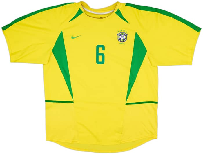 2002-04 Brazil Home Shirt R.Carlos #6 - 8/10 - (XL)