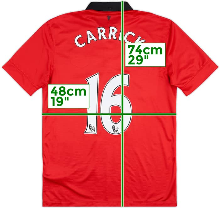 2013-14 Manchester United Home Shirt Carrick #16 - 6/10 - (M)