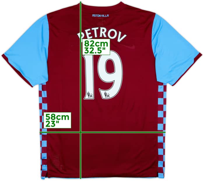 2010-11 Aston Villa Player Issue Home Shirt Petrov #19 - 9/10 - (XXL)