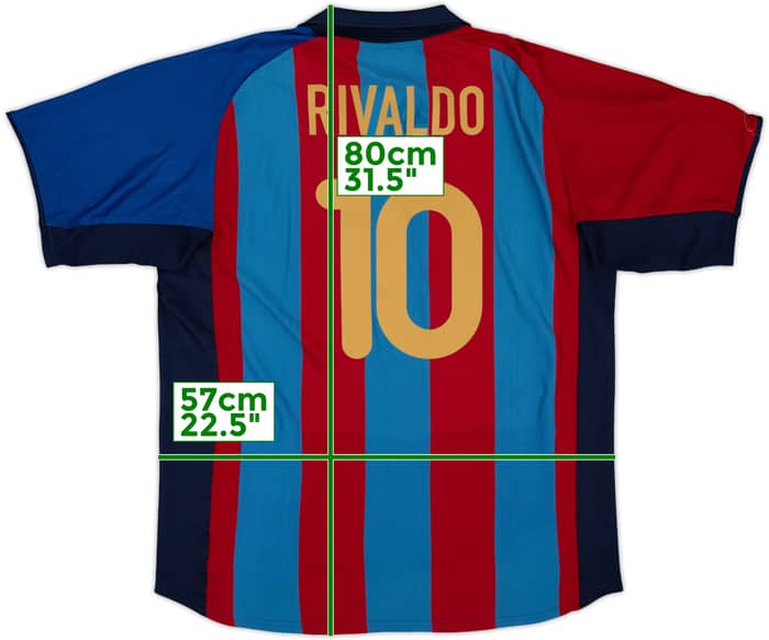 2001-02 Barcelona Home Shirt Rivaldo #10 - 6/10 - (XL)