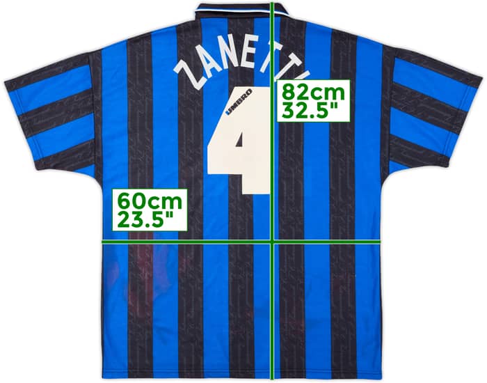 1996-97 Inter Milan Home Shirt Zanetti #4 - 8/10 - (XL)