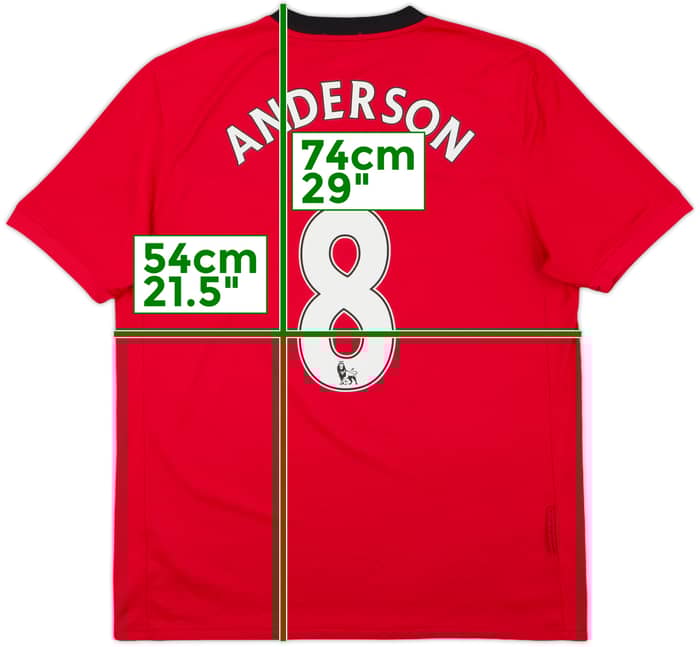 2009-10 Manchester United Home Shirt Anderson #8 - 8/10 - (L)