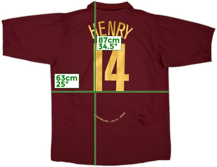2005-06 Arsenal Home Shirt Henry #14 - 10/10 - (XXL)