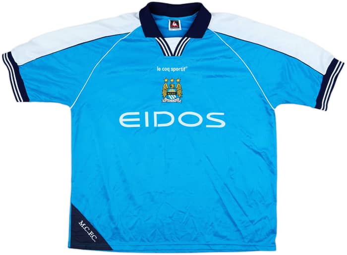 1999-01 Manchester City Home Shirt Dickov #9 - 8/10 - (XL)