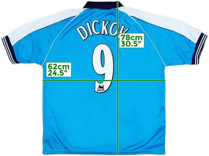 1999-01 Manchester City Home Shirt Dickov #9 - 8/10 - (XL)